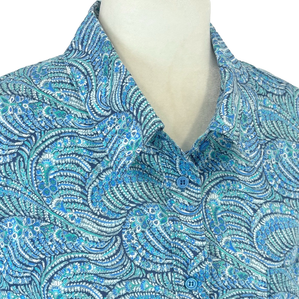 Liberty Art Fabrics blue paisley shirt